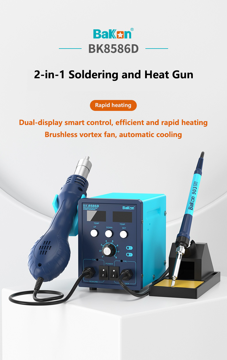 BK8586D 2-in-1 air gun soldering station 1