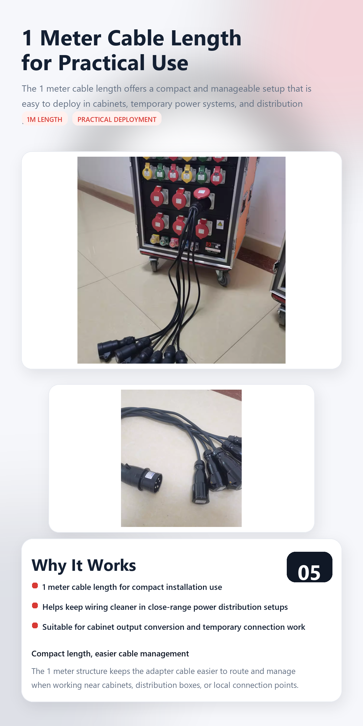 63A to 16A 6-Way Waterproof Power Splitter Cable (1M) 5